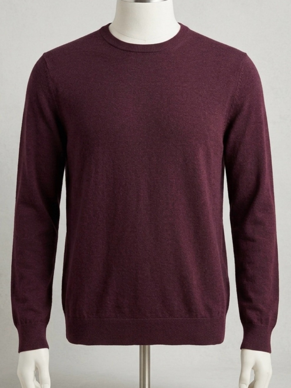 J. Crew Men's "Harbor" Cotton Crewneck Sweater - Burgundy / Wine - Size XL